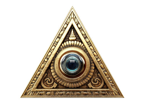 Mason pyramid with illuminati eye, cut out