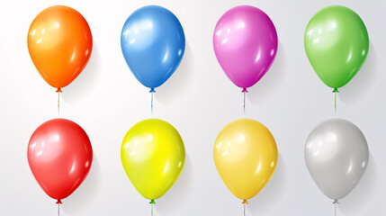 Multicolored helium balloons, ideal for a Birthday, wedding, or festival embellishment.