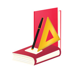 book with stationery illustration
