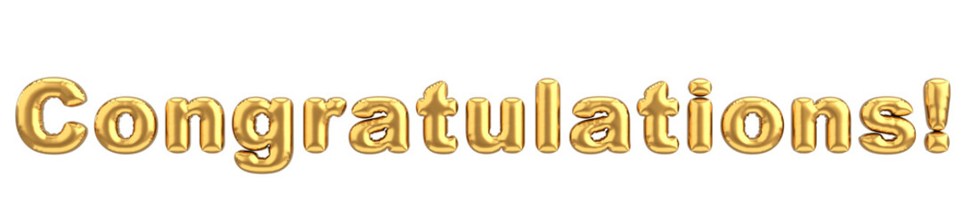Congratulations Text. 3D Balloon Text. 3D illustration.