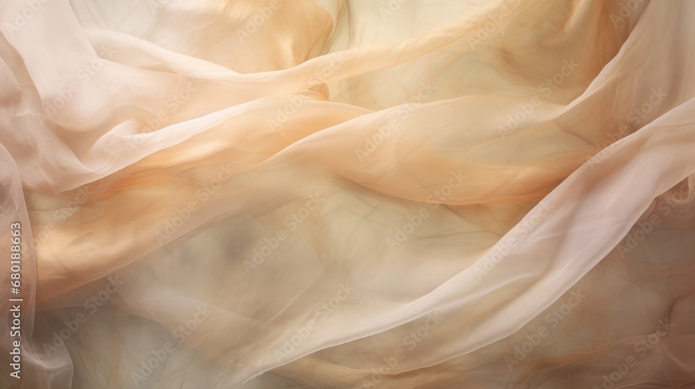 Poster a blurry image of a white and beige fabric with a light brown center in the middle of the image and 
