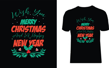 Vector Merry Christmas T-Shirt design