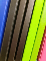 View of coloful plastic surfaces.