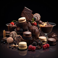 Gourmet Chocolate Assortment in Warm Ambiance