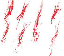 Blood set of paint splatter bleeding background