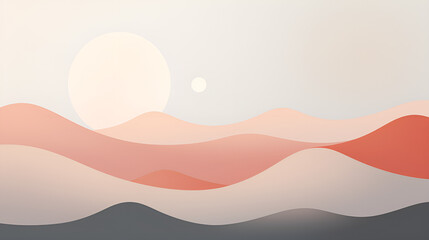 Serene Harmony: Abstract Ambient Composition in Beige, Pink, and Grey