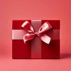 red gift box with ribbon