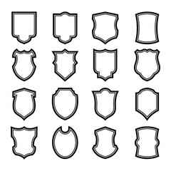 Set of shield badge vector - obrazy, fototapety, plakaty