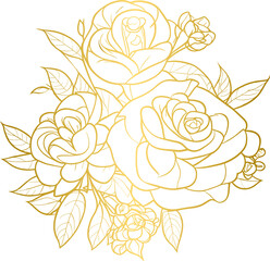 Golden rose flowers bouquets, gold rose floral bouquet bundles
