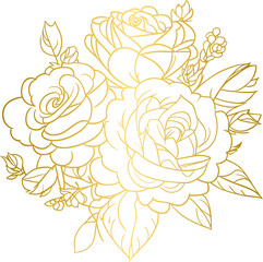 Golden rose flowers bouquets, gold rose floral bouquet bundles
