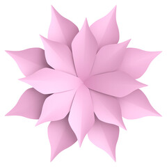 Fototapeta premium 3D paper flower. Pastel flower. 3D illustration.