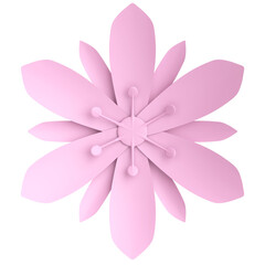 3D paper flower. Pastel flower. 3D illustration.