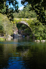 View of the lake on the Maceira river beach. Covelo - Galicia - Spain