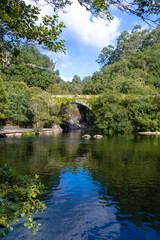 Obraz premium View of the lake on the Maceira river beach. Covelo - Galicia - Spain