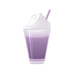 Purple Milkshake Flat and Gradient Illustration Semi-Realistic Vector