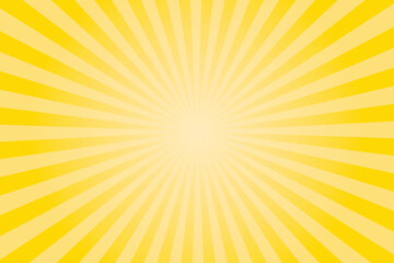 Golden Yellow Sunburst Pattern Background. Rays. Radial. Summer Banner. Vector Illustration