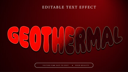 Editable text effect. Red biothermal text.