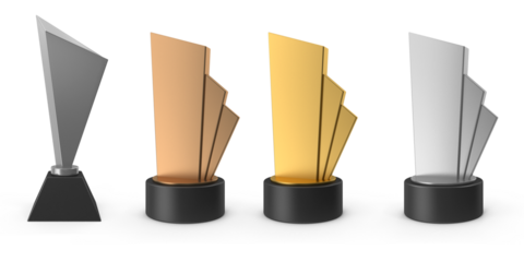 award trophy on transparent background