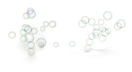 soap bubbles on transparent background