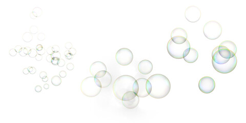 soap bubbles on transparent background - obrazy, fototapety, plakaty