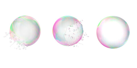 soap bubbles on transparent background