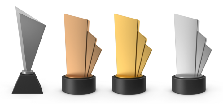 award trophy on transparent background