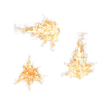 fire muzzle flash on transparent background