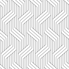Vector seamless texture. Modern geometric background with intersecting stripes. - 680200607