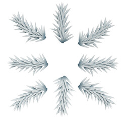A set of white Christmas tree branches.