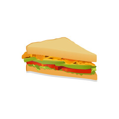 Sandwich Flat and Gradient Illustration Semi-Realistic Vector