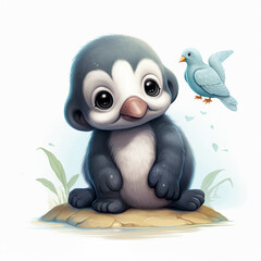 adorable and highly detailed illustrations of cute animals created with Generative Ai