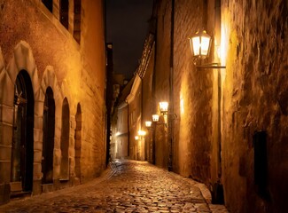 Narrow cobbled lantern streets