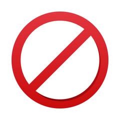 Obraz na płótnie Canvas Prohibit red crossed circle sign. Ban forbidden symbol. Closed entry sign.