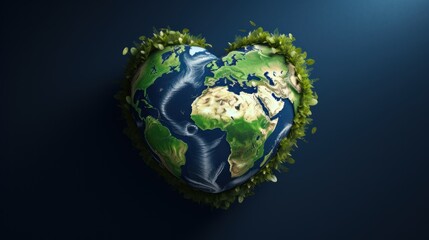 Fototapeta premium Globe in the Shape of a Heart