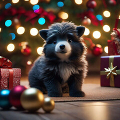 Fototapeta na wymiar christmas pet with gift