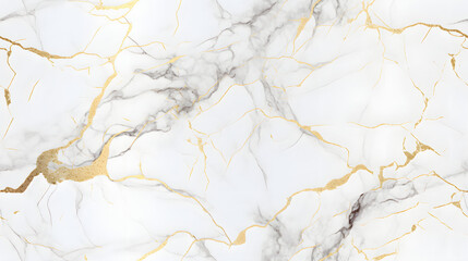 Seamless elegant white marble with gold veins