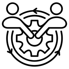 Collaboration line icon illustration vector graphic