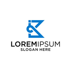 i with k letter logo design