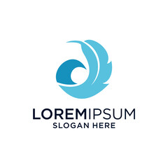 Fototapeta premium falcon with hair logo design