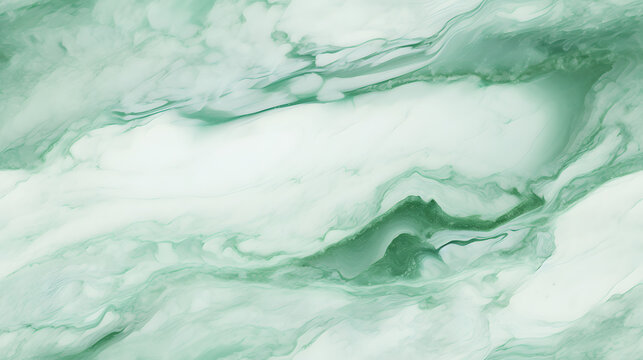 Seamless jade green marble with white marbling