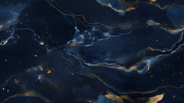 Seamless midnight blue marble with sparkling mica