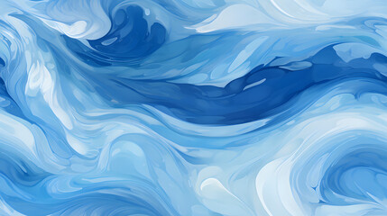 Seamless oceanic blue marble with white waves