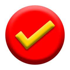 3D Realistic check mark button vector illustration