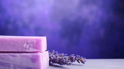 a lavender soap bars and lavender flowers