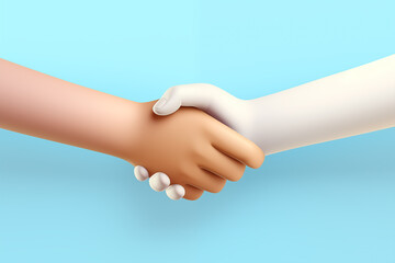 3d handshake icon gesture. business people handshake, Partnership, shake hands, good deal, agreement, concept. Black and white human hands together. Realistic illustration for social media