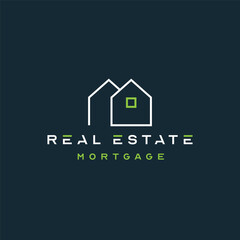 Blue Green Real Estate Logo Construction, Architecture Building Logo Design Template