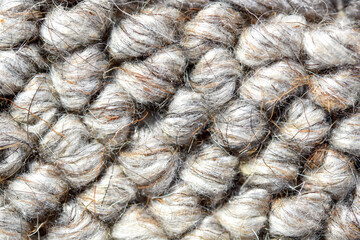 Close up view, Sample texture guideline of natural wool fabric high resolution for furniture, carpet, home decoration, Background of natural wool fabric texture above.