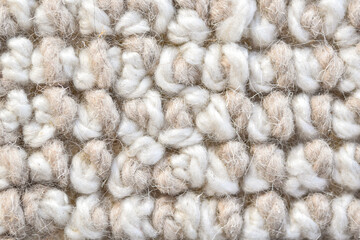 Close up view, Sample texture guideline of natural wool fabric high resolution for furniture, carpet, home decoration, Background of natural wool fabric texture above.