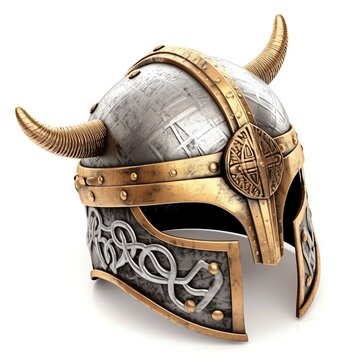 a helmet with horns on it