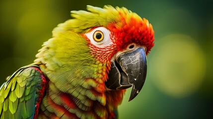 Fototapeta premium text able vivid image of a thick-billed parrot.